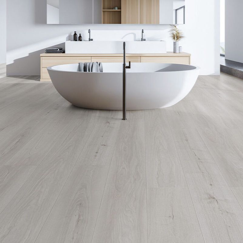 Light wood flooring in a finished room